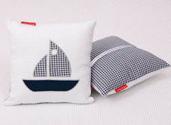 Knuffelkussen Sailboat blue